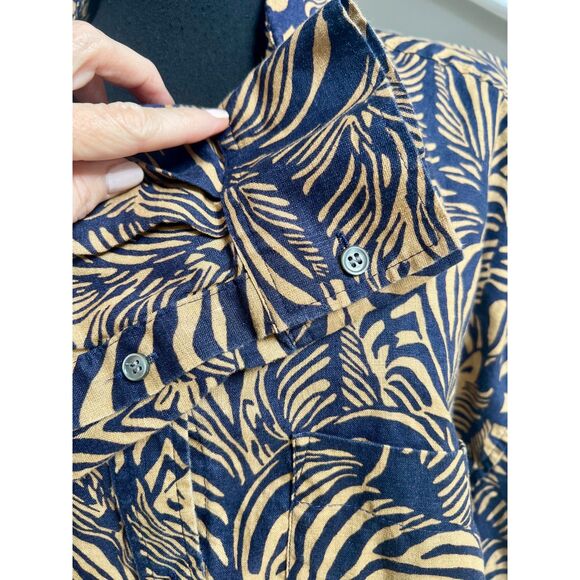 Banana Republic Linen Patterned LS Blouse - Size XL - Picture 7 of 7